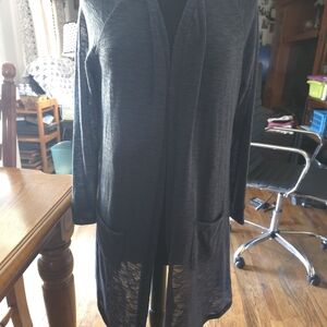 Women's Black Open Front Cardigan Sweater